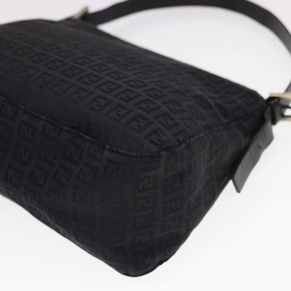 FENDI Zucchino Canvas Mamma Baguette Shoulder Bag Black Auth fm2228 - Picture 16 of 16